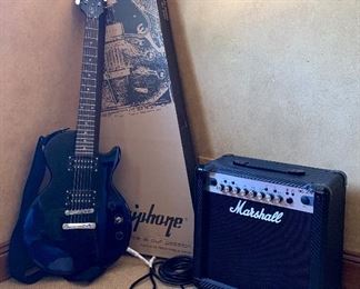Item 322:  Marshall amp:  $125 (SOLD)                                                                  Item 325:  Les Paul Special II Ebony guitar:  $85 (SOLD)