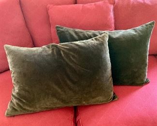 Item 317:  (2) Brown feather down pillows - 20.25" x 15":  $22/pair