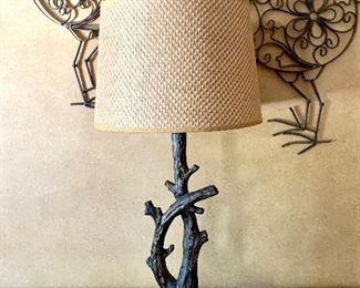 Item 314:  Twig lamp - 26" (please note repair in next picture):  $26