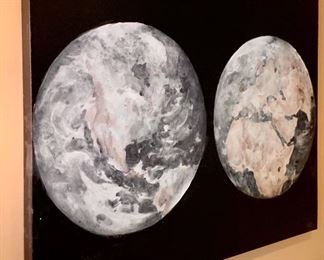 Item 311:  "Phases of the Moon" on canvas - 39.5"l x 1.5"w x 29.5"h:  $45.00