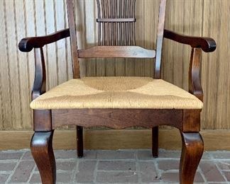 Item 344:  Nichols & Stone wheat back arm chair - 26.5"l x 18.5"w x 41.5"h:  $195.00