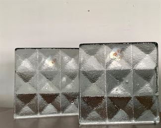 Item 401:  Blenko glass bookends - 6" x 6.25":  $75.00