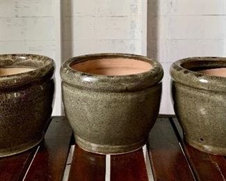 Item 410:  (3) planters - 8" x 6":  $24