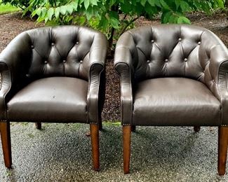 Item 346:  (2) Barrel chairs - 27"l x 18.5"w x 30"h:  $225 for pair