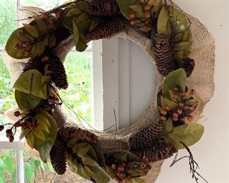 Item 412:  Wreath with pine cones:  $26