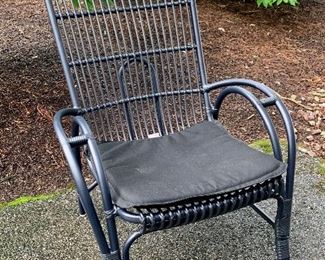 Item 416:  Crate & Barrel chair with Sunbrella cushion - 29"l x 19.5"w x 37.75"h:  $115