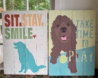 Item 421:  (2) Screen printings on wood - 14" x 20":  $28