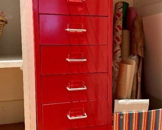 Item 434:  Ikea chest of 6 metal drawers: $25