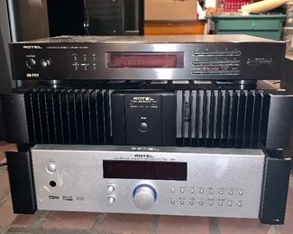 Item 485:  Rotel components:  a. Rotel RT-961 ($75),       b. Rotel Power Amp RB-1050 ($150) and c. RotelRSP-1066 ($180)