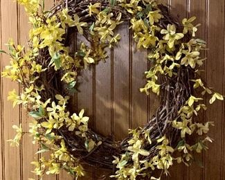 Item 455:  Forsythia wreath - 19" x 21":  $24