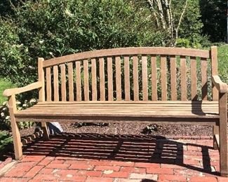 Item 217c: Longer Teak Bench (this one has been power-washed!) - 67" long, 35" high: $300