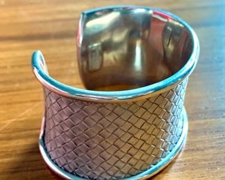 Thistle and Bee - heavy sterling cuff bracelet: $125