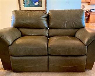 Leather love seat