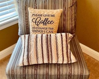 Striped accent chair