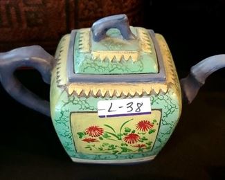 Item # L-38    Chinese Yixing Zisha Clay Teapot Enamel and Hand Painted