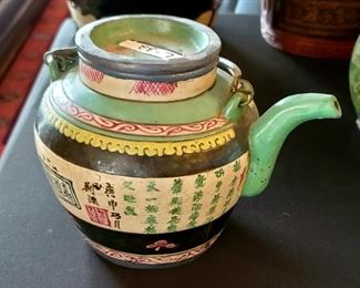 Item # L-32    Chinese Yixing Zisha Clay Teapot Enamel and Hand Painted