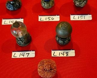 6 Different Chinese Mandarin Hat Finials