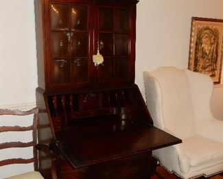 Chippendale Style Reproduction Mahogany Secretary