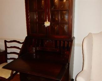 Chippendale Style Reproduction Mahogany Secretary