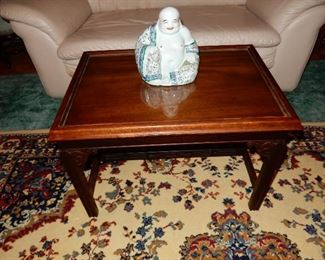 Chippendale style glass top table