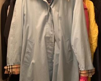 Burberry women’s swing coat in baby blue size 8