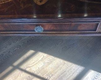 Inlaid World Map Mahogany Desk
Maitland Smith 
72" W x 39" D x 30.5" H
