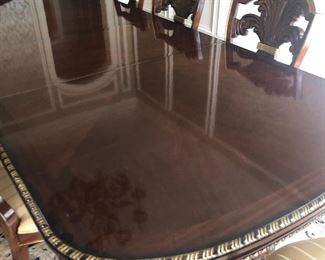 Savoy Collection Dining Table - Century Furniture
Fleur De Lis Parcel Gilt Splat Back Farrington Chairs
Table 80 inches (each leave 22 inches) 48 inches Wide