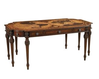 Inlaid World Map Mahogany Desk
Maitland Smith 
72" W x 39" D x 30.5" H