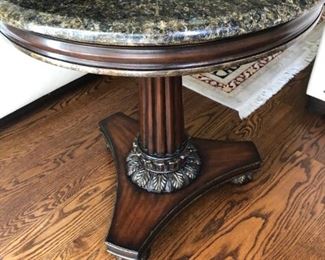 Round Marble Top Center Column Table
