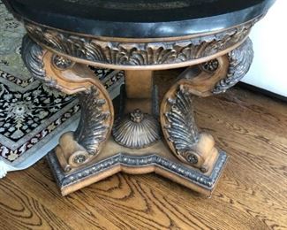 Round Marble Top Table Plume Base
