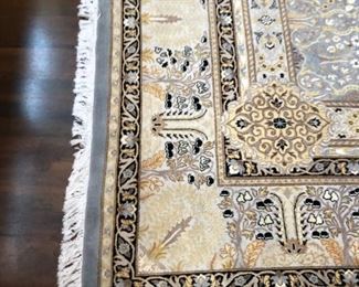 Ivory & Powder Blue Persian Block Panel Traditional Style Rug
10.7 x 9

