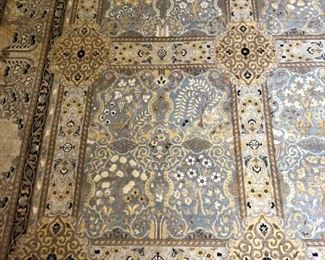 Ivory & Powder Blue Persian Block Panel Traditional Style Rug
10.7 x 9
