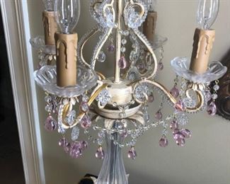Candelabra Pink & White Table lamp
