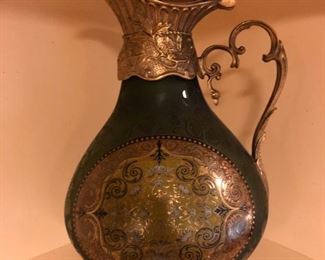 DOMINIC Porcelain Pitcher Urn Gold Accents
