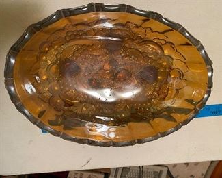 Carnival Glass Footed Bowl $24.00