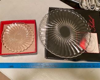 Two Glass Serving Trays Both $30.00