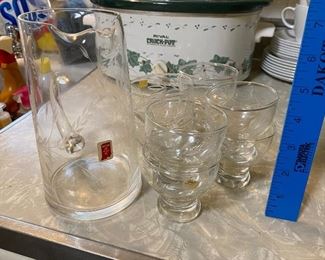 Warsaw Cut Glass Pitcher and Glasses $32.00
