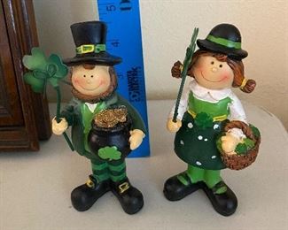 Two St. Patrick Day Figurines $6.00