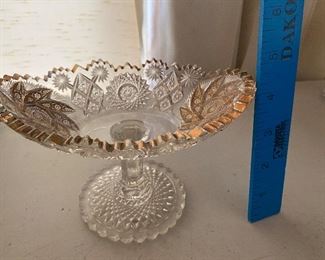 Gold and Clear Glass Compote $8.00
