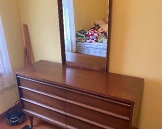 Mid Century Bassett Dresser with Mirror $150.00