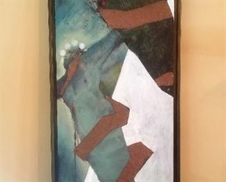 Original modern abstract oil-approx. 50x24 in
