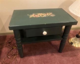 Wood end table with drawer