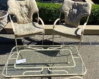 Glass and metal coffee table $80