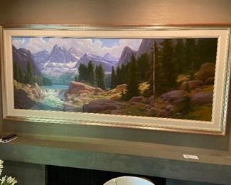 Ned Mueller original large landscape art measures 66.75" w x 25"h $3600 or best offer