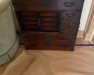 Honeychurch Antiques antique Tansu form Meiji period $1200 originally $2900 33.75"h x 31.5"w x 14.5"h