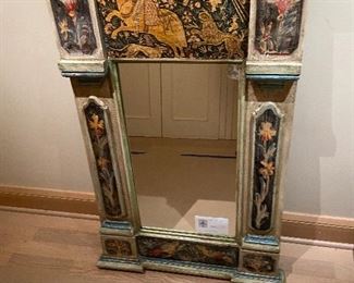 Large painted Italian folk art mirror $480 originally $1750 28"w x 41.5"h