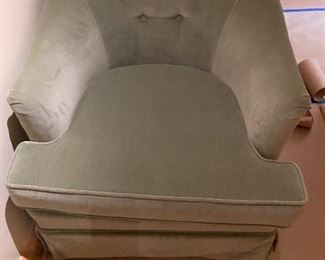 velvet upholstered swivel tufted back armchair $120