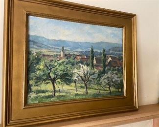 F. Brugger landscape oil done in 1945 excellent condition $1400