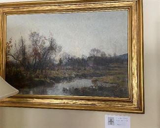 H. Bolton Jones rural landscape river scene $6000