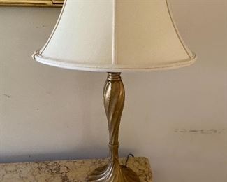 Metal base table lamp $180